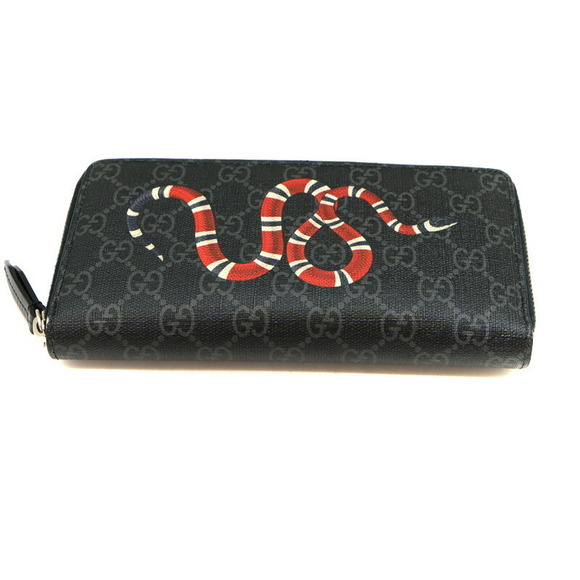 Gucci Zip Around Wallet GG Supreme Snake Gray - Picture 2 of 8